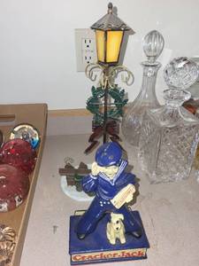 lot 356 image: Cracker Jack Sailor Figurine and Holiday Lantern Decoration Set
