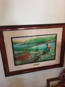 lot 489 image: Framed Stillwater Lift Bridge Art Print by Scott Hamezzo