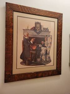 lot 495 image: Antique Framed Artwork with Vintage Scene