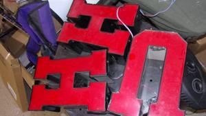 lot 121 image: 3 lighted letters...
