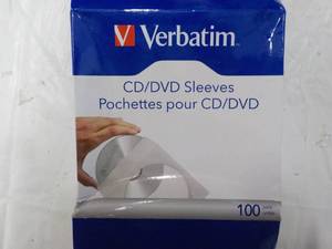 lot 70 image: Verbatim 100 ct CDDVD Sleeves...