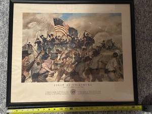 lot 33 image: Framed Print of First at Vicksburg by US Army Artist
