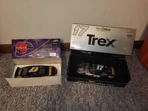 lot 49 image: Set of 2 NASCAR Collectible Model Cars with Dewalt and Trex Designs
