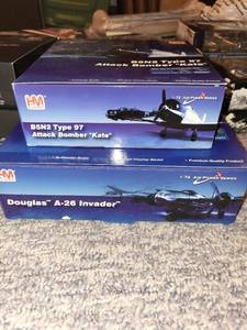 lot 67 image: Set of 2 Model Aircraft Kits B5N2 Type 97 Attack Bomber Kate & Douglas A-26 Invader