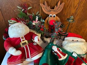 lot 180 image: Holiday Christmas Decor Collection Featuring Santa, Reindeer, and More