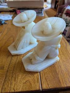 lot 197 image: Pair of Carved Alabaster Bookends in Traditional Design