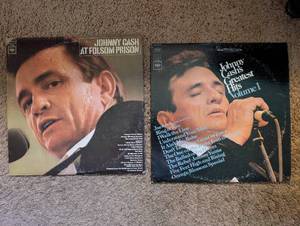 lot 224 image: Johnny Cash Vinyl Records At Folsom Prison and Greatest Hits Volume 1