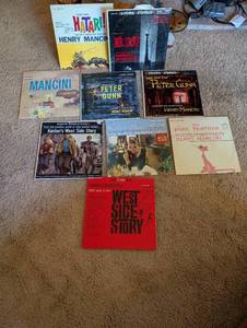 lot 228 image: Collection of 9 Vintage Vinyl Records Featuring Henry Mancini and Soundtracks