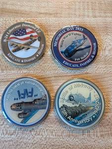 lot 241 image: Set of 4 Commemorative Air Force Memorial Coins