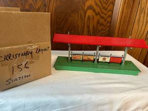 lot 254 image: Vintage Christmas Train Station Model 156