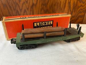 lot 260 image: Vintage Lionel 3461 Log Car with Original Box