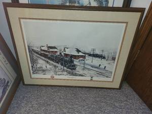 lot 304 image: Magic City Pioneers Framed Artwork by Fisher 1986