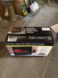 lot 347 image: Electric Fireplace Insert with Heater and Remote Control