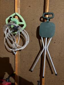 lot 366 image: Outdoor Garden Hose with Reel and Folding Seat Set