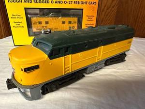 lot 390 image: Hand Painted Powered Lionel Rail King O Scale Diesel Engine and Caboose Set