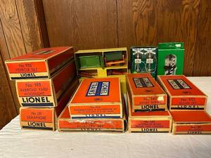 lot 412 image: Lot of Lionel Train Accessories and Figures with Original Boxes