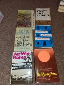 lot 431 image: Collection of 6 Military History Books including The Custer Myth & The Rising Sun