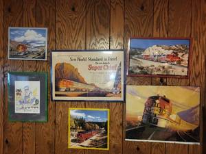 lot 444 image: Collection of Framed Santa Fe Railway Memorabilia