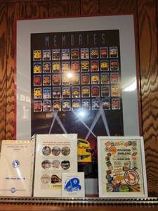 lot 465 image: Railroad Collectibles Set with Framed Posters and Emblem Folders