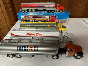 lot 483 image: Collection of 6 Diecast Tanker Trucks with Various Brand Logos
