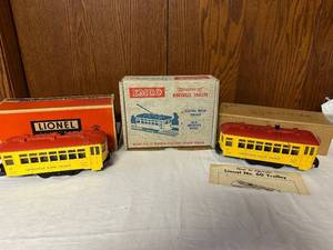 lot 486 image: Vintage Lionel No. 60 and Emco Dinkyville Electric Trolley Set