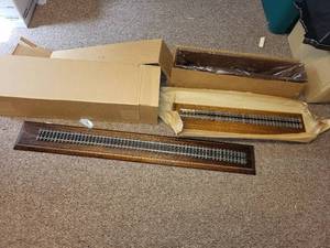 lot 502 image: Set of 2 Wooden Display Cases with Acrylic Shelves for Model Trains