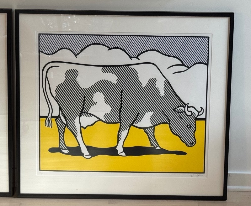 LR - ROY LICHTENSTEIN Cow Triptych (Cow Going Abstract) / Roy