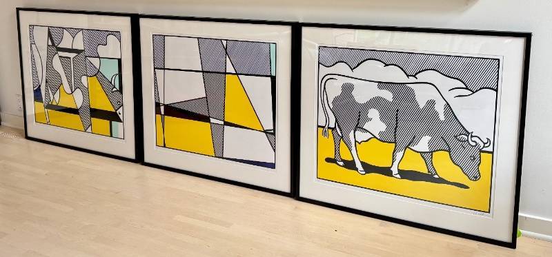 LR - ROY LICHTENSTEIN Cow Triptych (Cow Going Abstract) / Roy