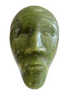 lot 104 image: Jade Stone Sculpted Face Mask Figurine