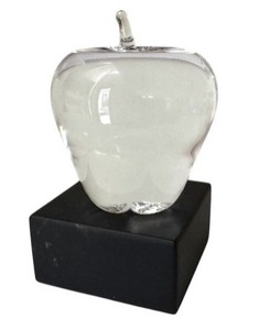 lot 76A image: Steuben Crystal Apple on Black Base