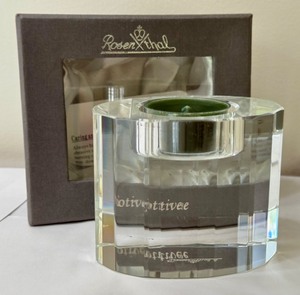 lot 80A image: Rosenthal Crystal Votive Candle Holder with Box