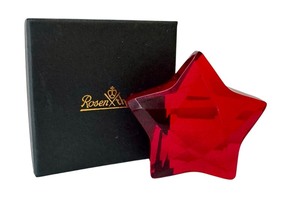 lot 81A image: Rosenthal Ruby Red Crystal Star Paperweight with Original Packaging