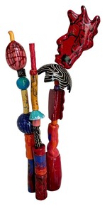 lot 3 image: Russ Vogt Mixed Media Pottery Sculpture