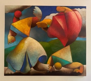 lot 4C image: Original Large Abstract Painting, Signed