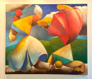 lot 4 image: Original Abstract Painting by Ch. Myzell, Signed 