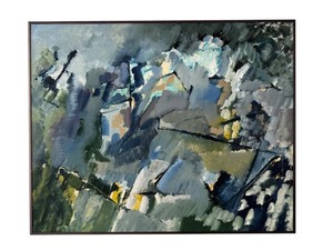 lot 18 image: Original Abstract Painting Mountain Storm by James Wrage