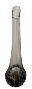 lot 65A image: Unique Vintage Handcrafted Glass Vase with Striped Design