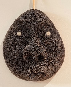 lot 35 image: Unique Whale Bone Face Mask Sculpture