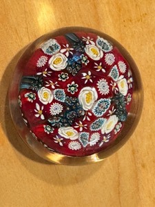 lot 60 image: Murano Glass Paperweight with Millefiori Design