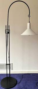 lot 14N image: LL - Vintage Michael Bang Adjustable Floor Lamp with White Shade