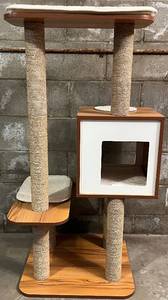 lot 81N image: G - Catit Cat Tree with Scratching Posts and Enclosed Condo, 48 Inch Height