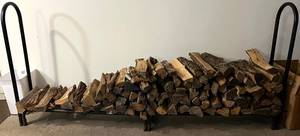 lot 83N image: G-8ft Firewood Rack with Split Firewood