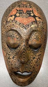lot 91N image: Hand-Carved Tattoo-Style Wood Mask