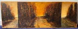 lot 99N image: Triptych Oil Painting on Wood by Conway