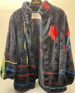 lot 130N image: LL - Sheared Beaver Coat with Multicolored Inlaid Design