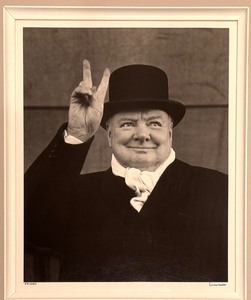 lot 24HA image: Alfred Eisenstaedt Framed Winston Churchill Silver Gelatin Print