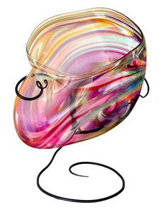 lot 1A image: UPLR - David Goldhagen Signed Art Glass Sculpture with Swirl Colors