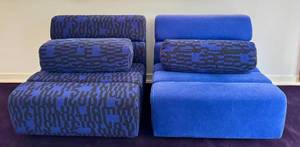 lot 5 image: UPLR - Pair of Vintage Lazar Industries  Modular Chairs with Kvadrat Pattern Upholstery