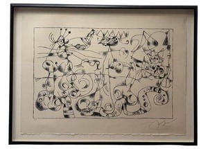 lot 10J image: LLB - Chez le Tsar by Joan Miro, H.C. Lithograph, Suites pour Ubu Roi, 1966, Framed