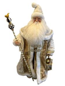 lot 17X image: ULBR - Mackenzie Childs 42-Inch Santa Claus Figure with Staff and Lantern